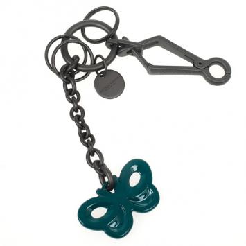 Pre Owned Bottega Veneta Green Butterfly Keyring