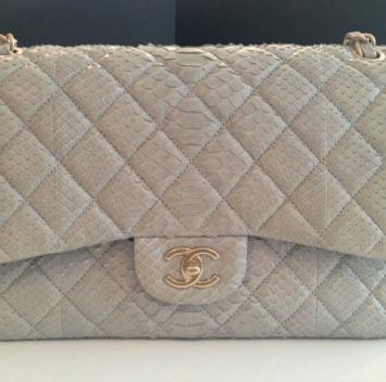 Chanel Python Jumbo Double Flap Bag