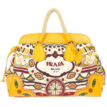 Prada Canapa Stampata Frame Bag