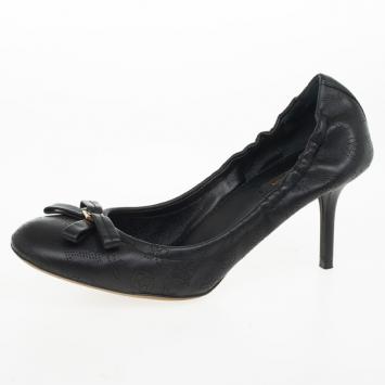 Louis Vuitton Black Leather Mahina Elba Ballet Pumps Size 37