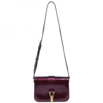 Saint Laurent Paris Purple Patent Leather Classic Y Crossbody
