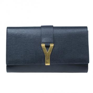 Pre Owned Saint Laurent Paris Black Leather Classic Y Clutch