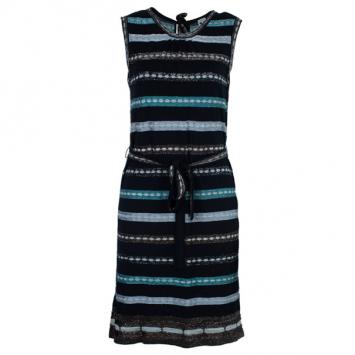 M Missoni Multicolor Shift Belted Knit Dress M