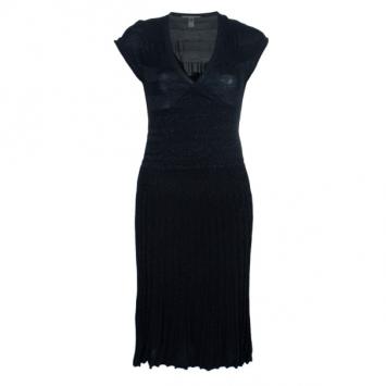 Diane Von Furstenberg Kristof Metallic Pleated Dress S