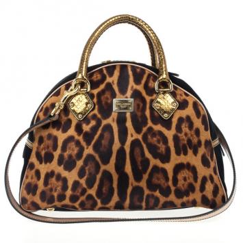 Dolce and Gabbana 'Miss Bizz' Calf Hair Dome Satchel