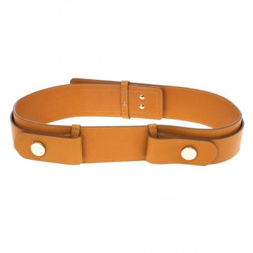 Chloe Orange Leather Belt Size 84 CM