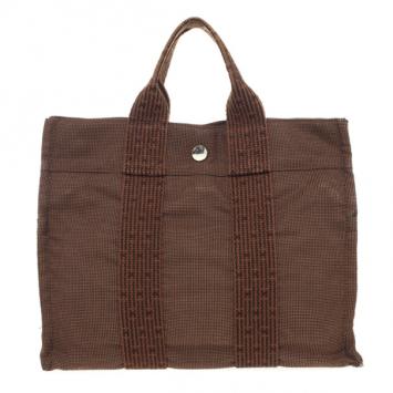 Hermes Her Line PM Gray Canvas Tote