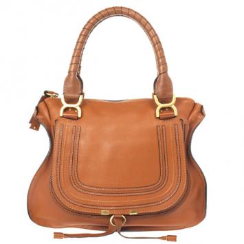 Pre Owned Chloe Brown Marcie Hobo Medium Bag
