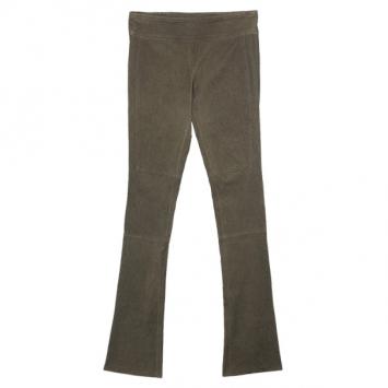 Diane Von Furstenberg Olive Gretel Weathered Leather Pants XS