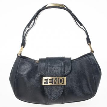 Fendi Black Leather Shoulder Bag 
