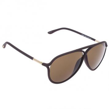 Pre Owned Tom Ford Brown Cross Detail Maximillion Men Aviators