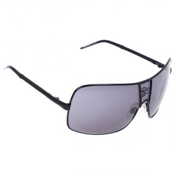 Roberto Cavalli Black Oversized Areopago Rectangle Shield Unisex Sunglasses