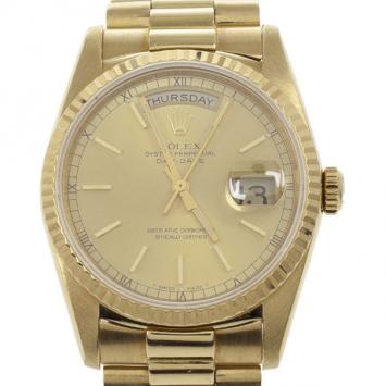 Rolex 18 K Yellow Gold Day Date Unisex Wristwatch 36 MM