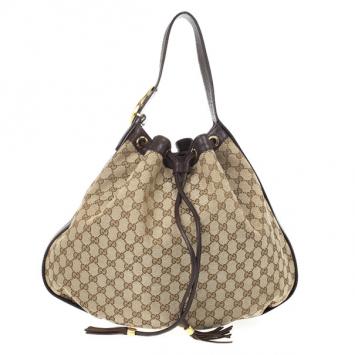 Gucci Monogram GG ‘Interlocking Icon’ Drawstring Shoulder Bag