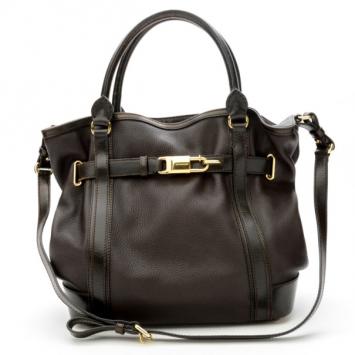 Burberry Black Leather Top Handle Bag