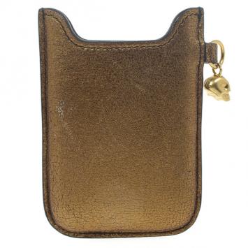 Alexander McQueen Gold Leather Skull Charm Blackberry Cover