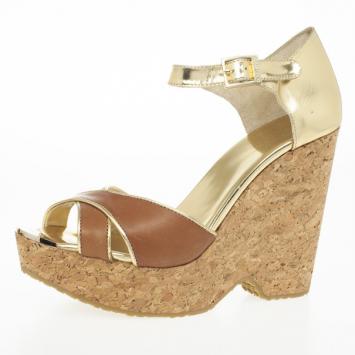 Jimmy Choo Pape Mirrored Wedge Sandals Size 41