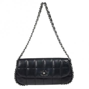 Chanel Black Leather Multi Chain Classic Flap Bag