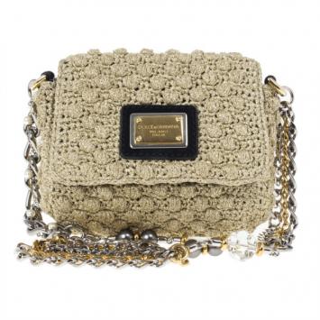 Dolce and Gabbana Sicily Micro Crochet Flap Bag