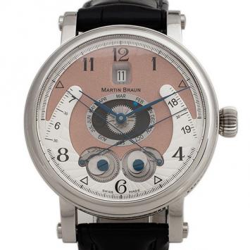 Pre Owned Martin Braun Astaois Silver Mens Wristwatch 42 MM