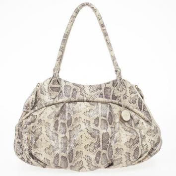Furla Embossed Python Leather Clara Tote