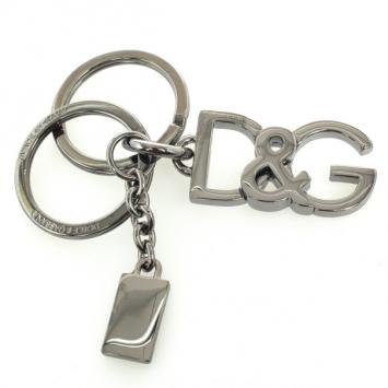 Pre Owned Dolce and Gabbana Metallic Logo Keyring
