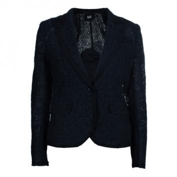 D and G Black Lace Single Breasted Blazer S