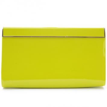 Pre Owned Jimmy Choo Cayla Lime Green Patent Leather Clutch