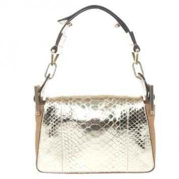 Chloe Gold Python Jade Small Shoulder Bag