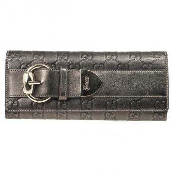 Gucci Metallic Guccissima Leather Romy Buckle Clutch