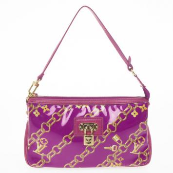 Louis Vuitton Limited Edition Fuchsia Monogram Charms Pochette Bag