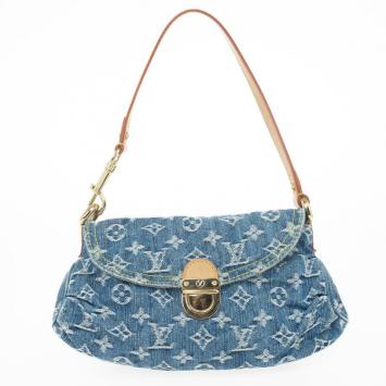 Louis Vuitton Blue Denim Monogram Mini Pleaty Bag