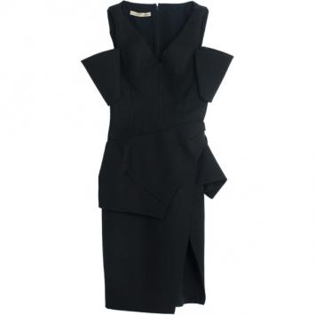 Balenciaga Peplum Laser Cut Dress S