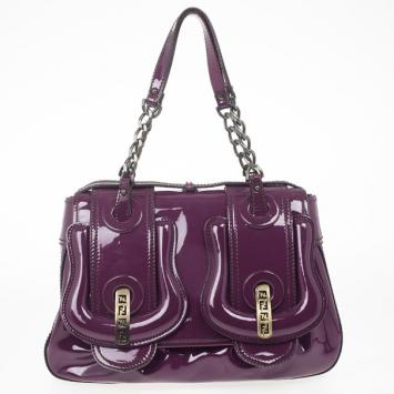 Fendi Purple Patent Leather B Bag