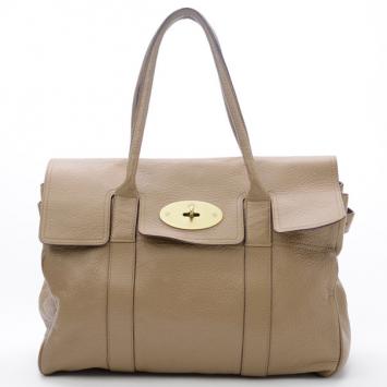 Mulberry Pebbled Beige Bayswater Tote