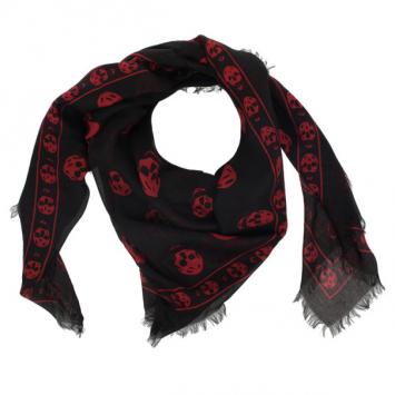 Alexander McQueen Classic Skull 120x104cm Silk Scarf 