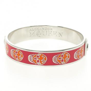 Alexander McQueen Skull Printed Red Resin Small Bangle