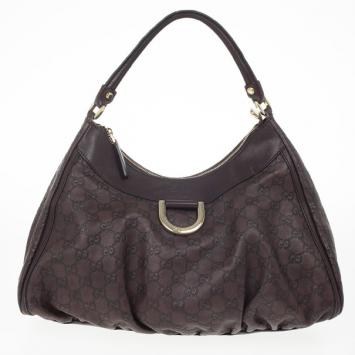 Gucci Brown Guccissima Leather D Ring Large Hobo Bag