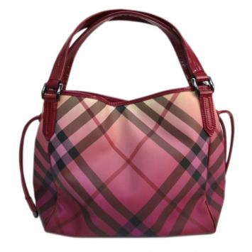 Burberry Bordeaux Canvas Nova Check Tote