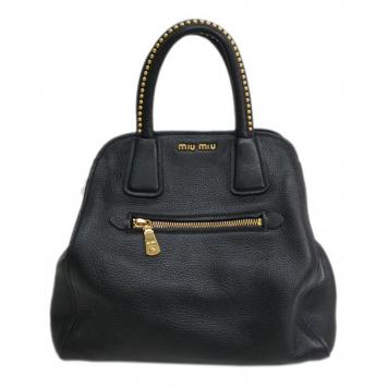 Miu Miu Black Leather Boston Bag
