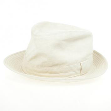 Pre Owned Hermes White Linen Funk Hat