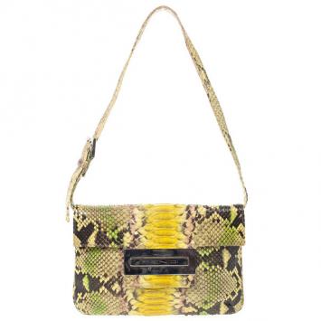 Fendi Painted Python Baguette Bag