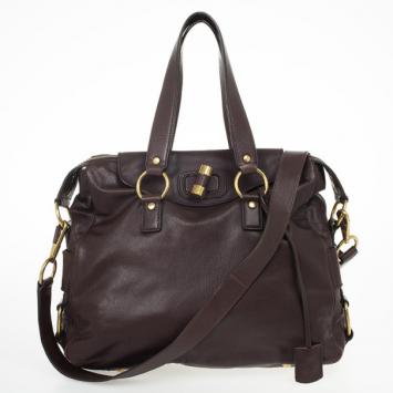 Saint Laurent Paris Brown Leather Rive Gauche Tote