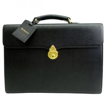 Pre Owned Burberry Black Leather Business Briefcase