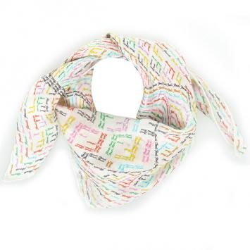 Fendi White Multicolor Zucca Scarf