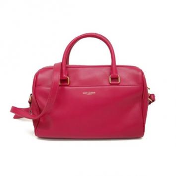 Saint Laurent Paris Fuchsia Pink Leather Baby Duffle Bag