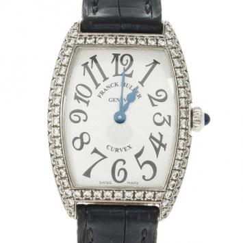 Franck Muller 18 K White Gold Diamond Cintre Curvex Womens Watch 25 MM