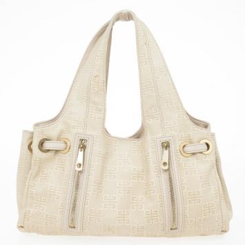 Pre Owned Givenchy Beige Monogram Canvas Hobo