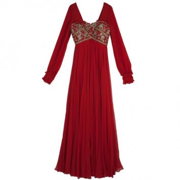 Marchesa Embellished Empire Waist Gown S