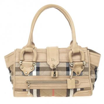 Burberry Quilted House Check Manor Satchel